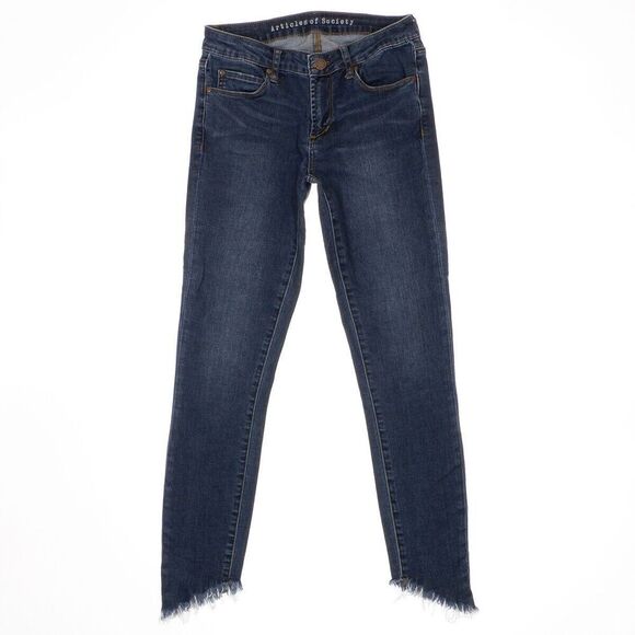 Articles of Society Jeans Womens 26 Ankle Skinny Raw Hem Blue Measures 26 x 25.5 - Picture 1 of 12